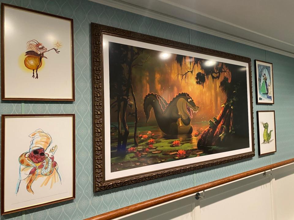 Art inside the Disney Wish cruise ship.