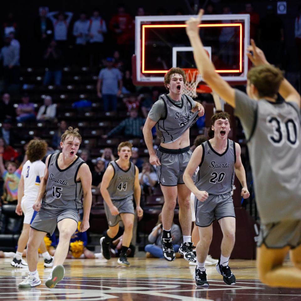 The Sparta Trojans took on the Bolivar Liberators in a Blue Division semifinal game of the Blue & Gold Tournament at Great Southern Bank Arena on Wednesday, Dec. 28, 2022.