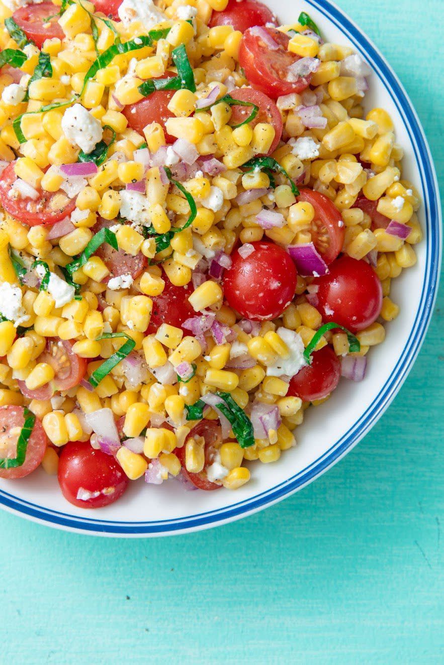 <p> This simple salad hits all the right notes: creamy, spicy, salty and citrusy.</p><p>Get the <a href="https://www.delish.com/uk/cooking/recipes/a29545577/mexican-corn-salad-recipe/" rel="nofollow noopener" target="_blank" data-ylk="slk:Corn Salad;elm:context_link;itc:0;sec:content-canvas" class="link ">Corn Salad</a> recipe. </p>