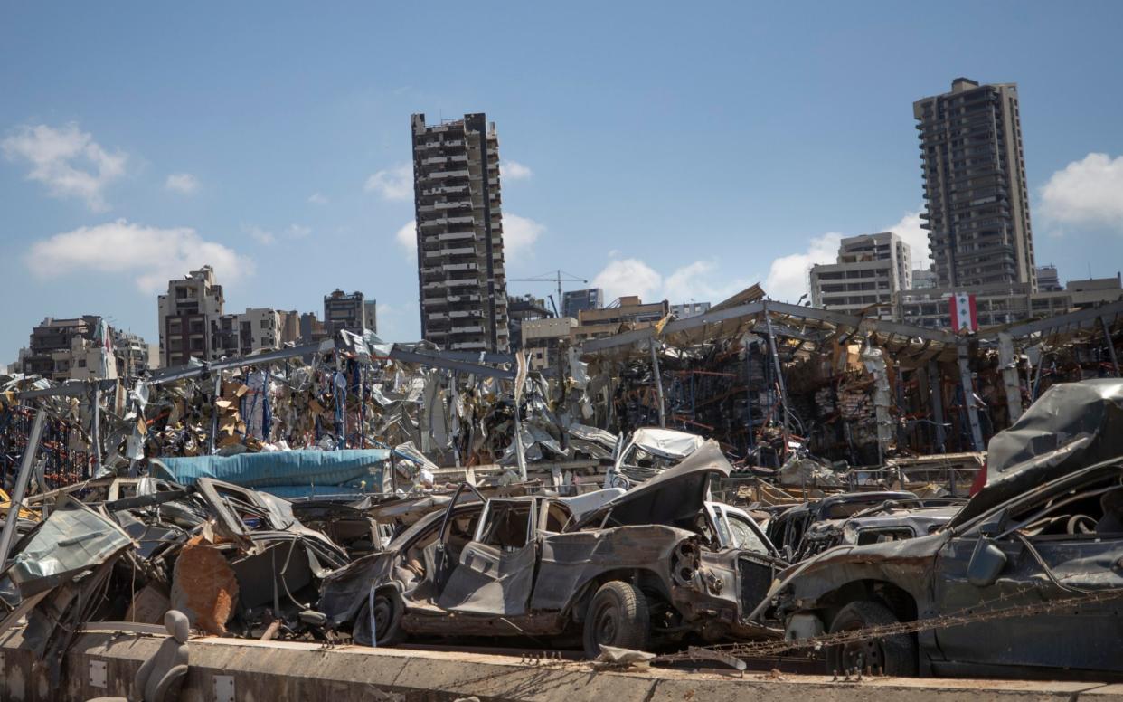 The damage from the blast in Beirut on 4 August - AP