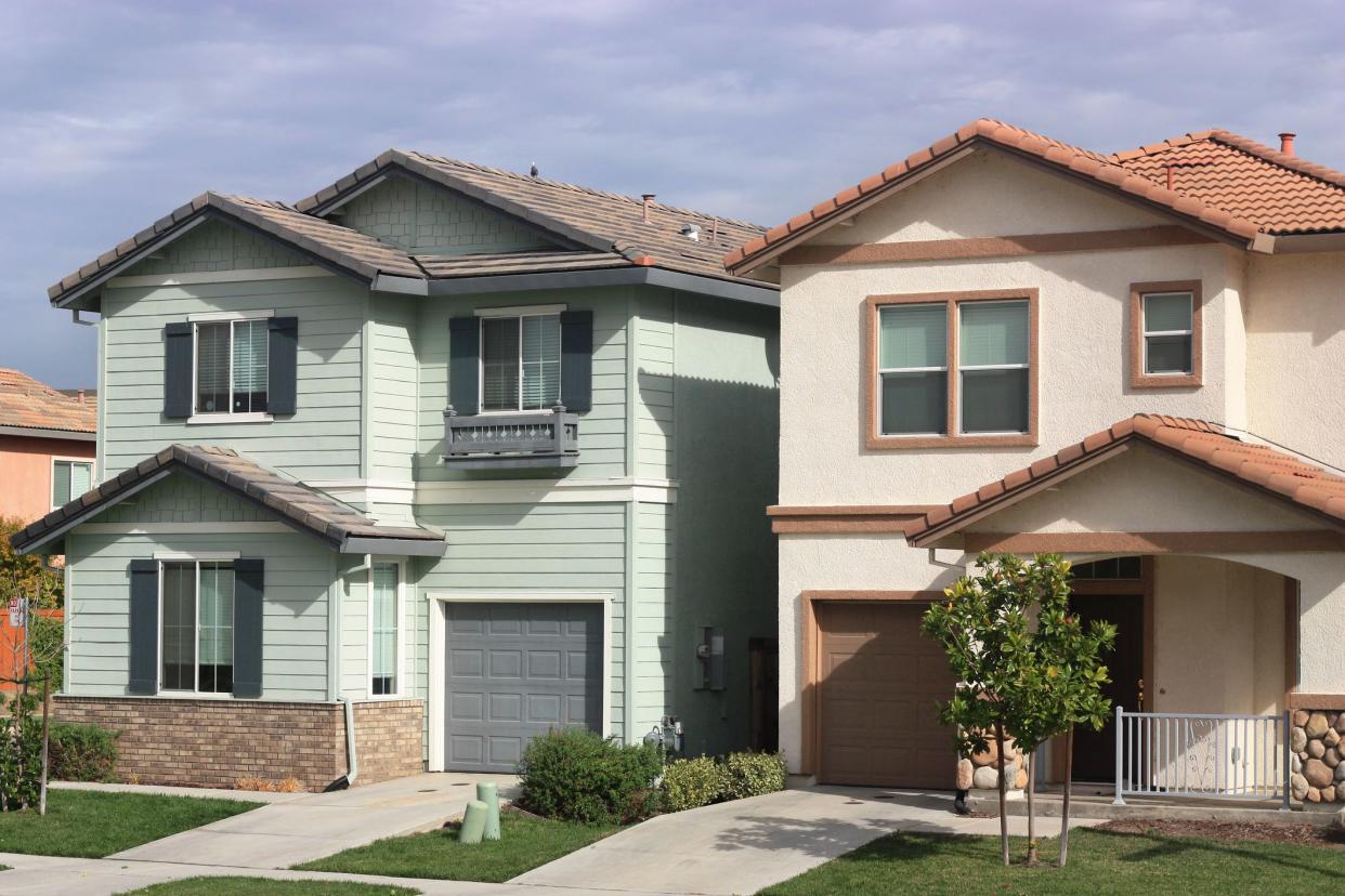 Houses in suburban neighborhood