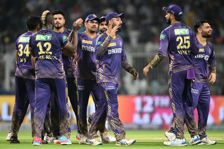 Kolkata Knight Riders became the first team to book their play-off spot in the IPL with victory over Mumbai Indians (DIBYANGSHU SARKAR)