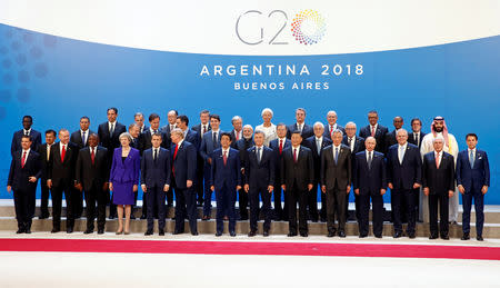 G20 leaders pose for a family photo during the G20 summit in Buenos Aires, Argentina November 30, 2018. REUTERS/Marcos Brindicci