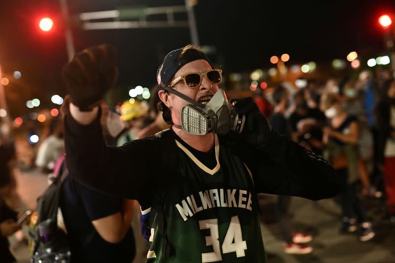 FILE PHOTO: Protest following the police shooting of Jacob Blake, a Black man, in Kenosha