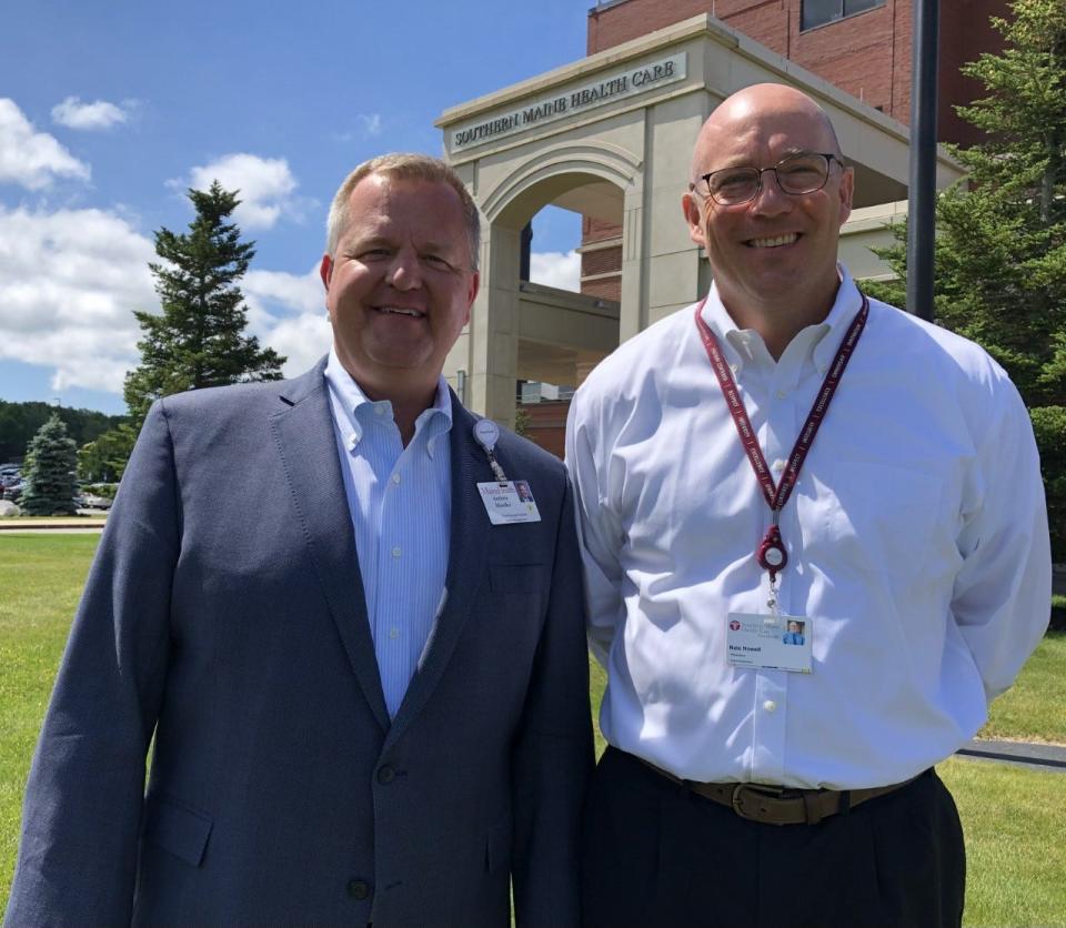 MaineHealth CEO Andrew Mueller and Southern Maine Health Care President Nate Howell are seen here at SMHC's campus in Biddeford on Friday, June 24, 2022.