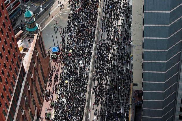 <p>Manifestation à Hong Kong, le 16 juin 2019.</p>