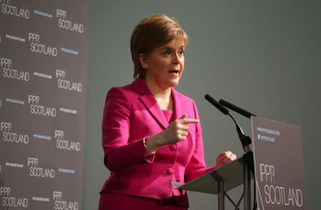 Scotland's First Minister Nicola Sturgeon speaks at the conference of the Institute for Public Policy Research (IPPR) think tank in Edinburgh, Scotland July 25, 2016. REUTERS/Andrew Milligan/Pool