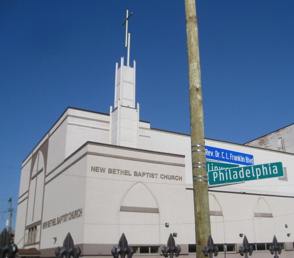 A portion of Linwood Street outside New Bethel Baptist Church in Detroit was renamed for the late C.L. Franklin in 2016.