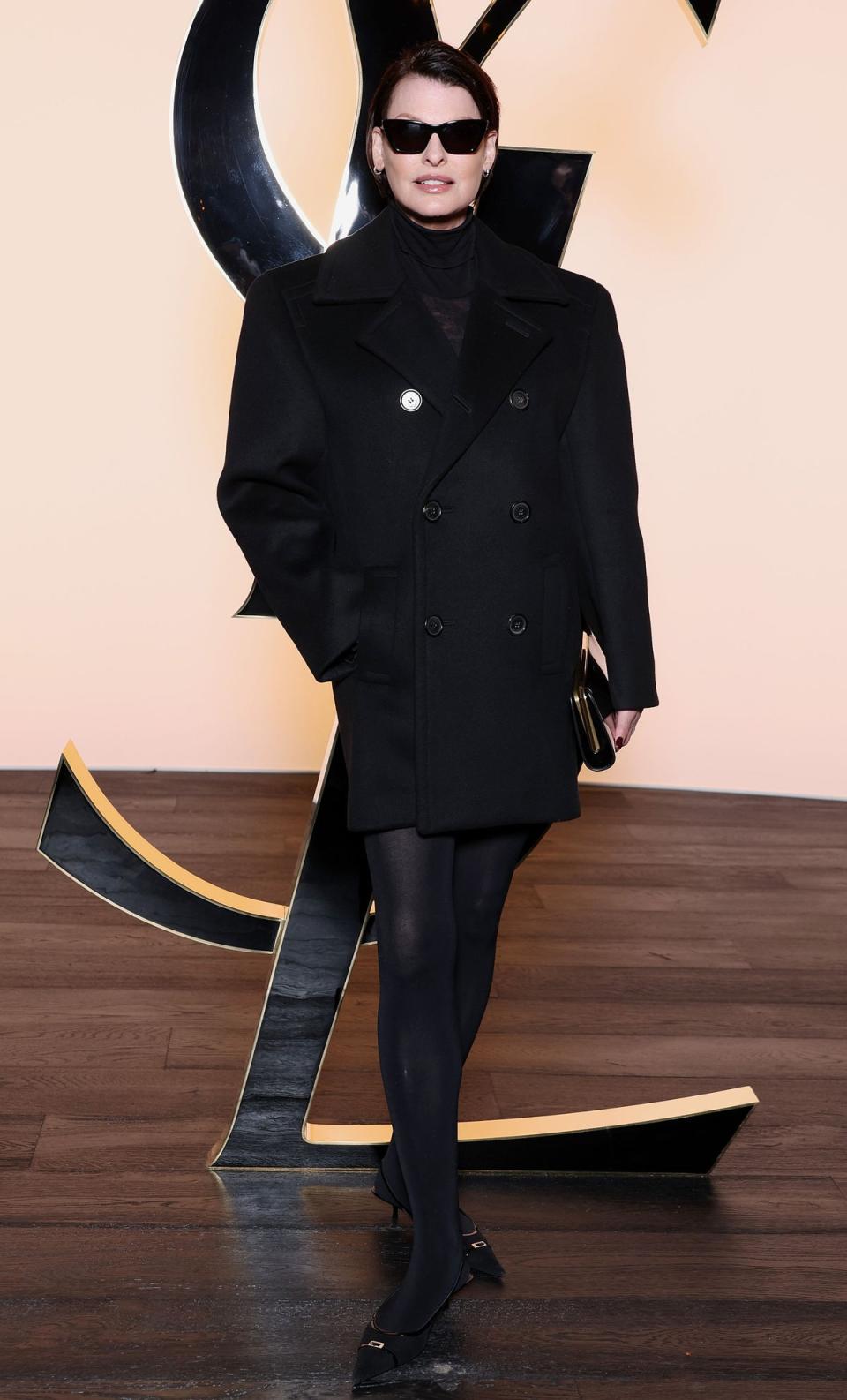 Linda Evangelista at the Saint Laurent AW 2024 show (Getty Images)