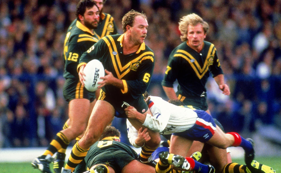 Wally Lewis, pictured here in action for Australia in 1998.