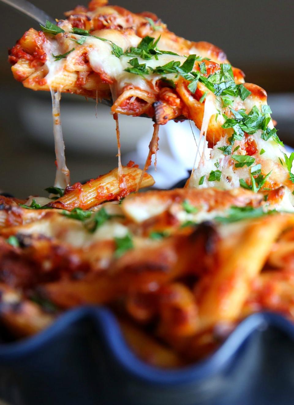 Cheesy Sun-dried Tomato Penne Pie