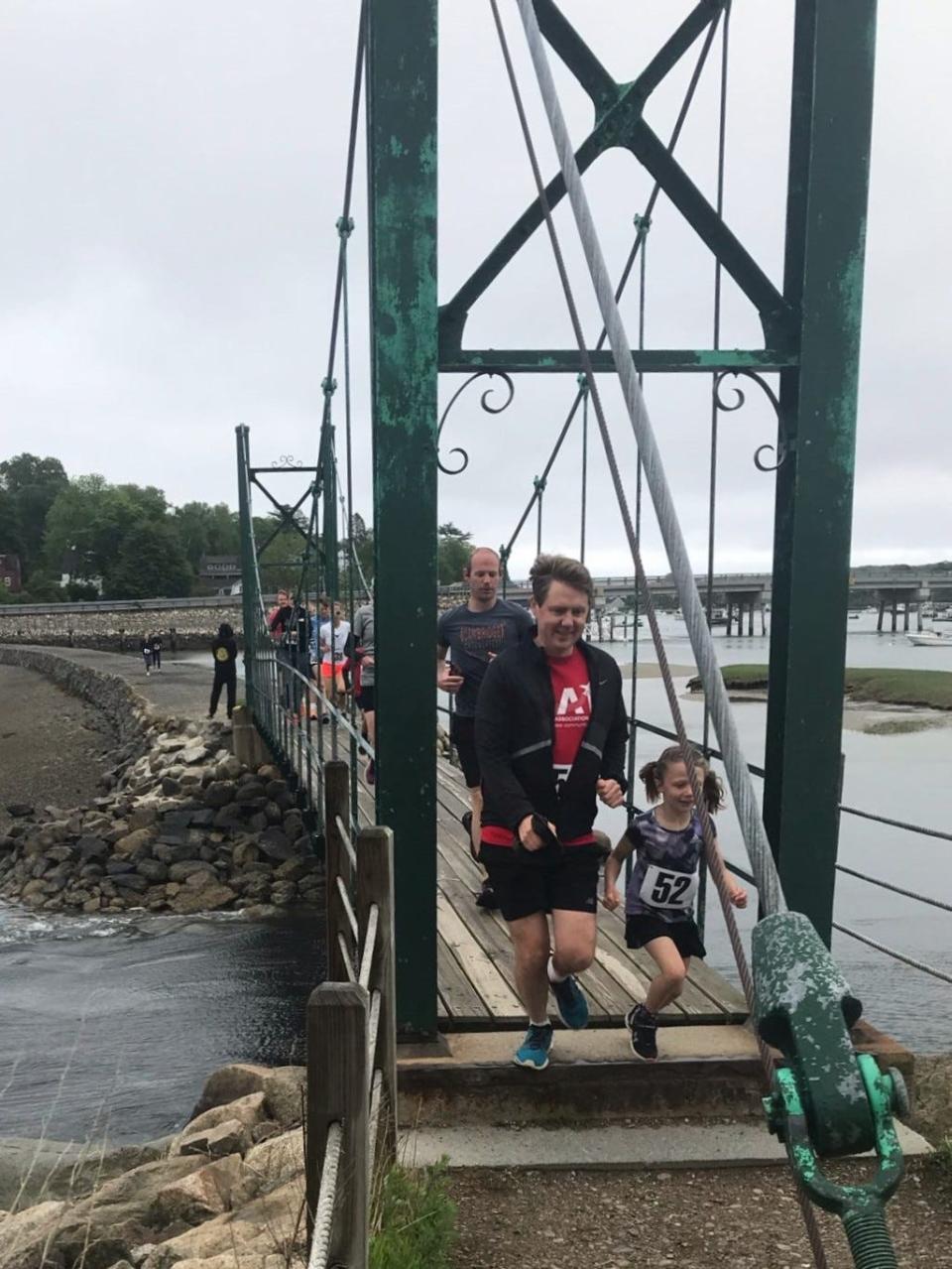 Runners Enjoying the Wiggly Bridge - York Hospital 5K 2023