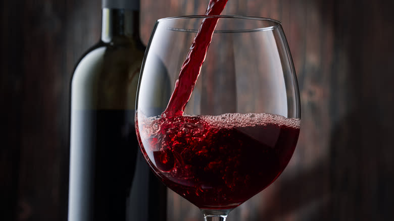 Red wine in a glass