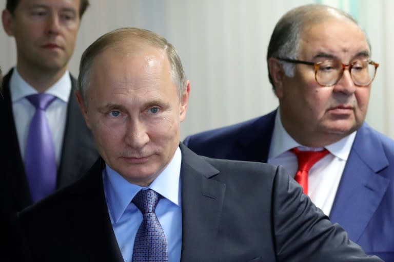 Kremlin-friendly billionaire Alisher Usmanov, seen here with Vladimir Putin, owns the Russian equivalent of Facebook