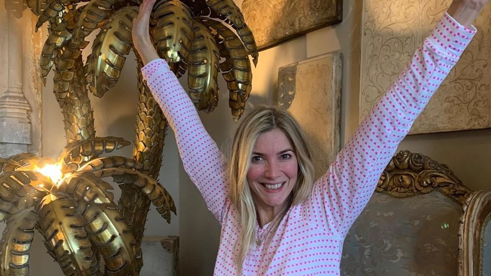 Lisa Faulkner on wedding day in PJs