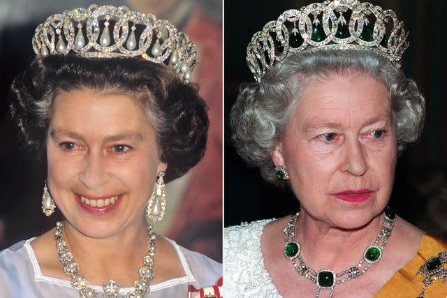 <p>PA Images/Alamy Stock Photo; getty</p> Queen Elizabeth wears the Grand Duchess Vladimir Tiara.