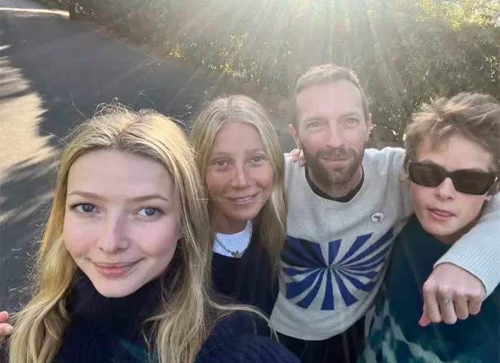 Chris Martin y Gwyneth Paltrow con sus hijos