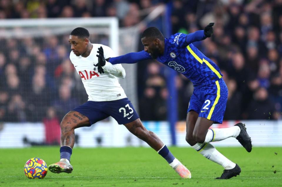 Rudiger, whose Chelsea contract expires at the end of the season, produced another brilliant performance (Tottenham Hotspur FC via Getty I)