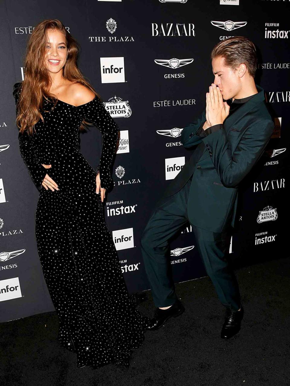 Barbara Palvin and Dylan Sprouse attend Harper's BAZAAR Celebrates 'ICONS By Carine Roitfeld' at The Plaza Hotel on September 7, 2018 in New York City