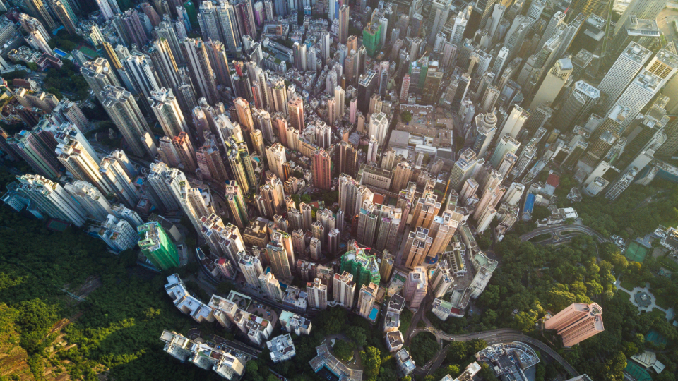 Aerial scene of Hong Kong 