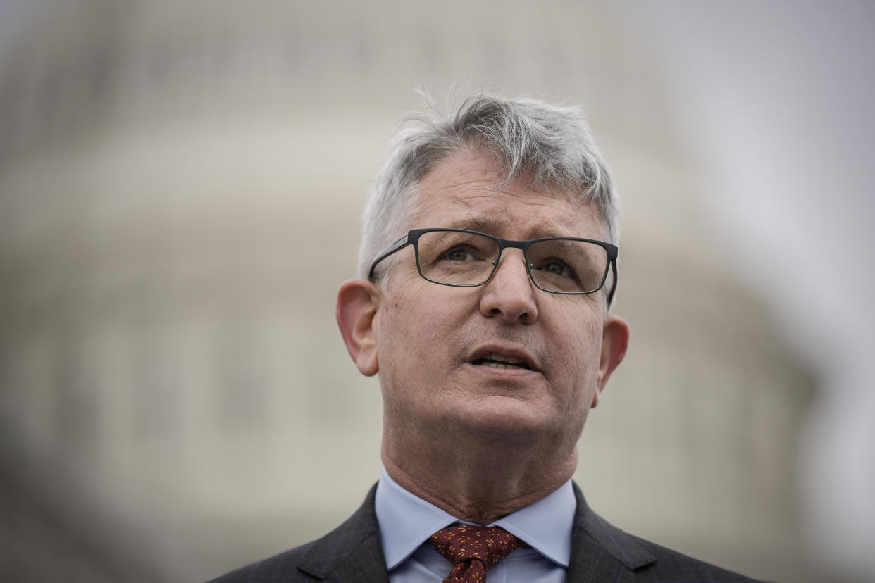 Rep. Brandon Williams, R-New York, speaks during a news conference outside the U.S. Capitol on March 7, 2023, in Washington, D.C.  / Credit: Drew Angerer / Getty Images