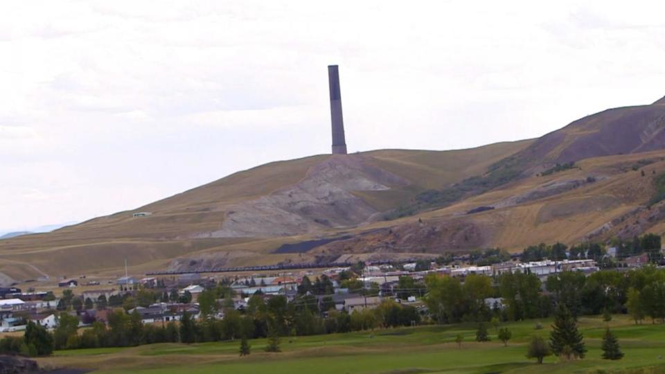 PHOTO: The Anaconda Smelter Stack looks over the town of Anaconda, Mont. (ABC News)