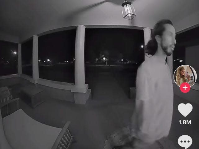 Ring doorbell footage of a man standing outside of a door