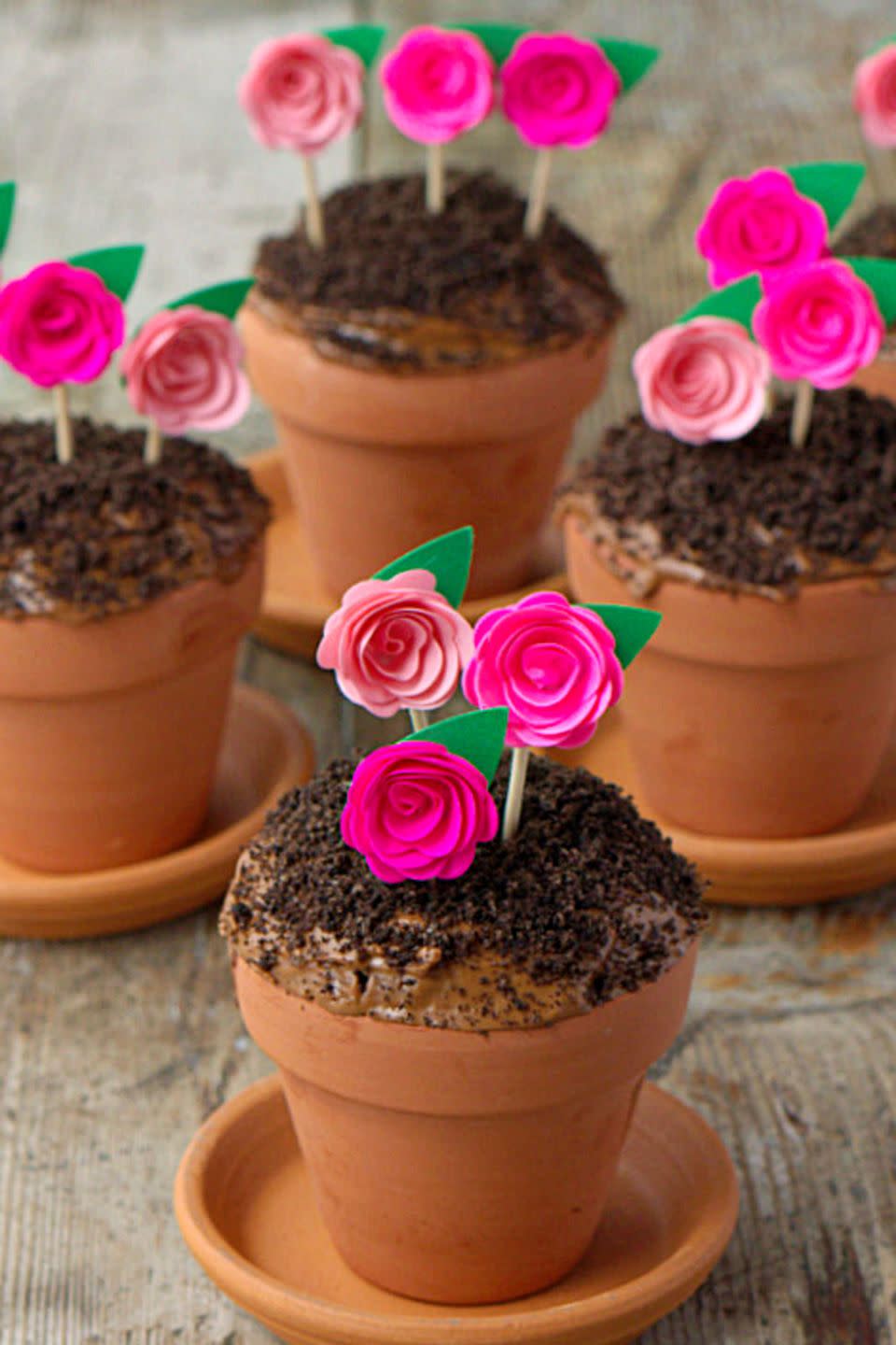 flowerpot cupcakes 