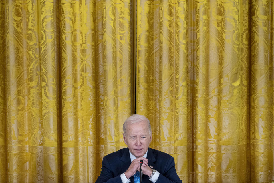 President Joe Biden speaks at the inaugural Americas Partnership for Economic Prosperity Leaders' Summit with leaders from the Western Hemisphere at the White House, Friday, Nov. 3, 2023, in Washington. (AP Photo/Andrew Harnik)