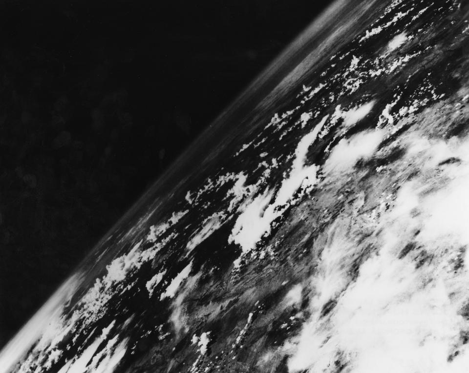 One of the first photographs of earth taken from space by Johns Hopkins' Applied Physics Laboratory, 1946 | JHU Sheridan Libraries/Gado—Getty Images