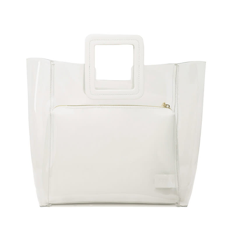 <a rel="nofollow noopener" href="https://staud.clothing/products/shirley-bag-clear-white" target="_blank" data-ylk="slk:Shirley Bag in Clear/ White, Staud, $210The white version is the latest to sell out, but fret not, as it will be back soon.;elm:context_link;itc:0;sec:content-canvas" class="link ">Shirley Bag in Clear/ White, Staud, $210<p>The white version is the latest to sell out, but fret not, as it will be back soon.</p> </a>