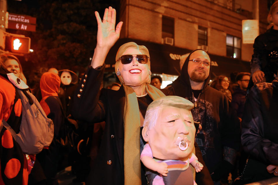 Trump wigs and Hillary masks: Political satire was on parade at Halloween in NYC