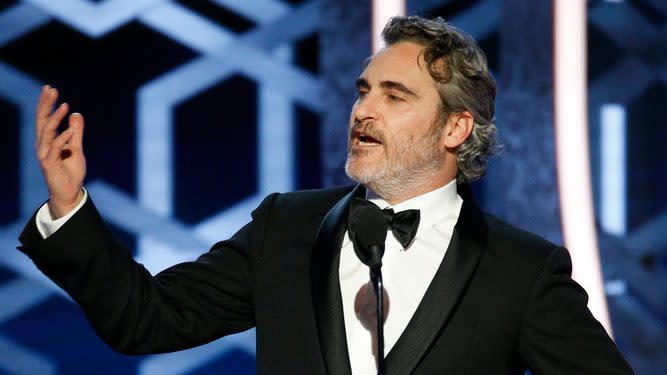 Joaquin Phoenix divided opinion with his win, but even more so with his acceptance speech. Photo: NBC