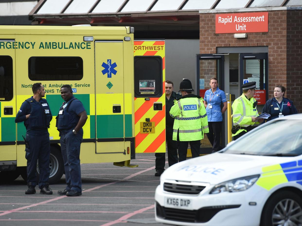 The scene outside Manchester Royal Infirmary this morning: Press Association