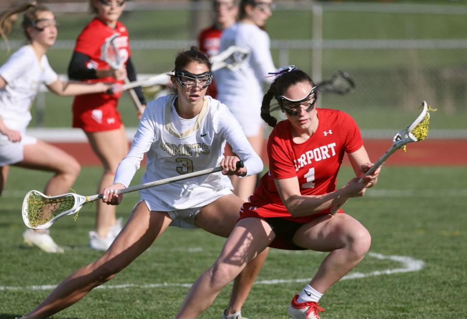 Katie Mallaber, right, is one of Fairport's top scoring threats.