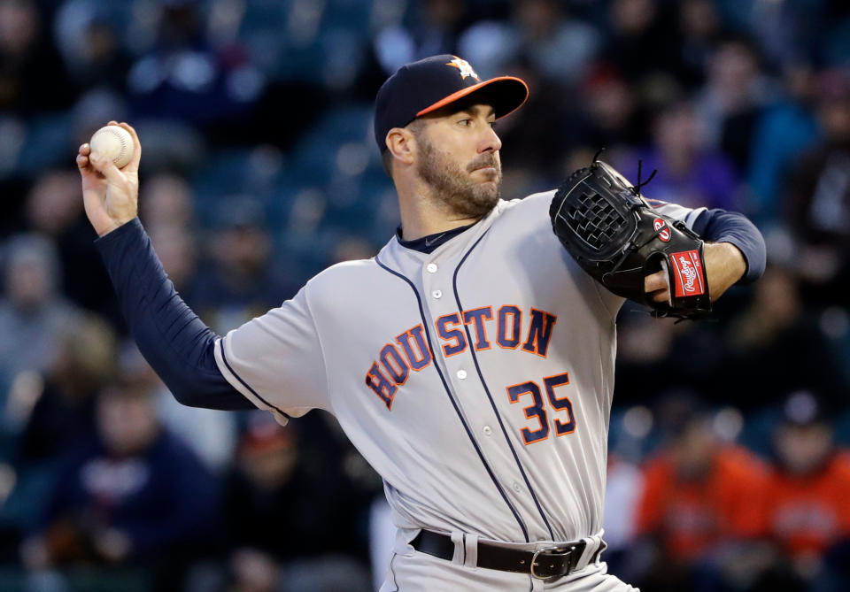 Justin Verlander, durante un partido de la MLB (AP Foto/Nam Y. Huh)