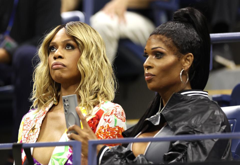 NEW YORK, NEW YORK - SEPTEMBER 06: Laverne Cox (Lattends the Men's Singles Semifinal match on Day Twelve of the 2024 US Open at USTA Billie Jean King National Tennis Center on September 06, 2024 in the Flushing neighborhood of the Queens borough of New York City. (Photo by Jamie Squire/Getty Images) (Getty Images)