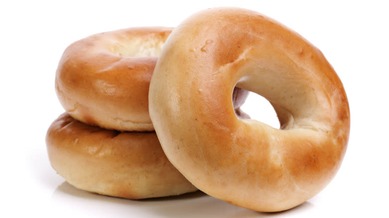 Bagels against white background