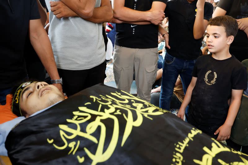 Funeral of Palestinian who was killed in an Israeli raid, in the Israeli-occupied West Bank