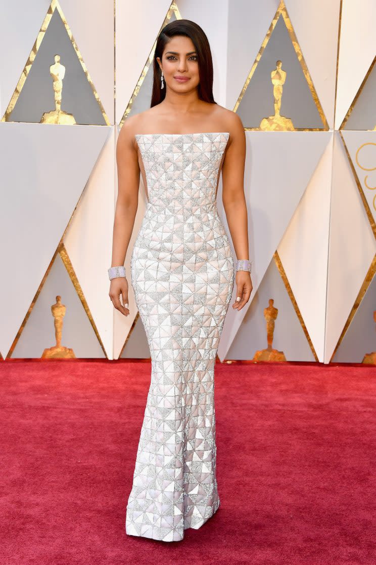 Priyanka Chopra in Ralph & Russo. (Photo: Getty Images)