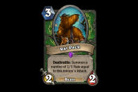 <p>With all the hand-buffing in Gadgzetzan, we were a bit concerned that there wouldn't be many cards that took advantage of the mechanic. Worry no more, Rat Pack is here. Assuming you can get off a couple of buffs early on, this three-mana minion can turn a slow early game into a huge advantage. At the very least, it's 4/4 worth of stats for three mana, which no one will complain about. </p>