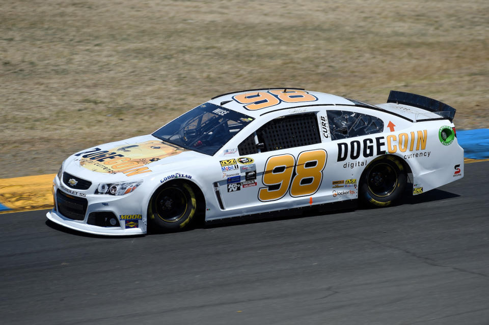 during practice for the NASCAR Sprint Cup Series Toyota/Save Mart 350 at Sonoma Raceway on June 26, 2015 in Sonoma, California.