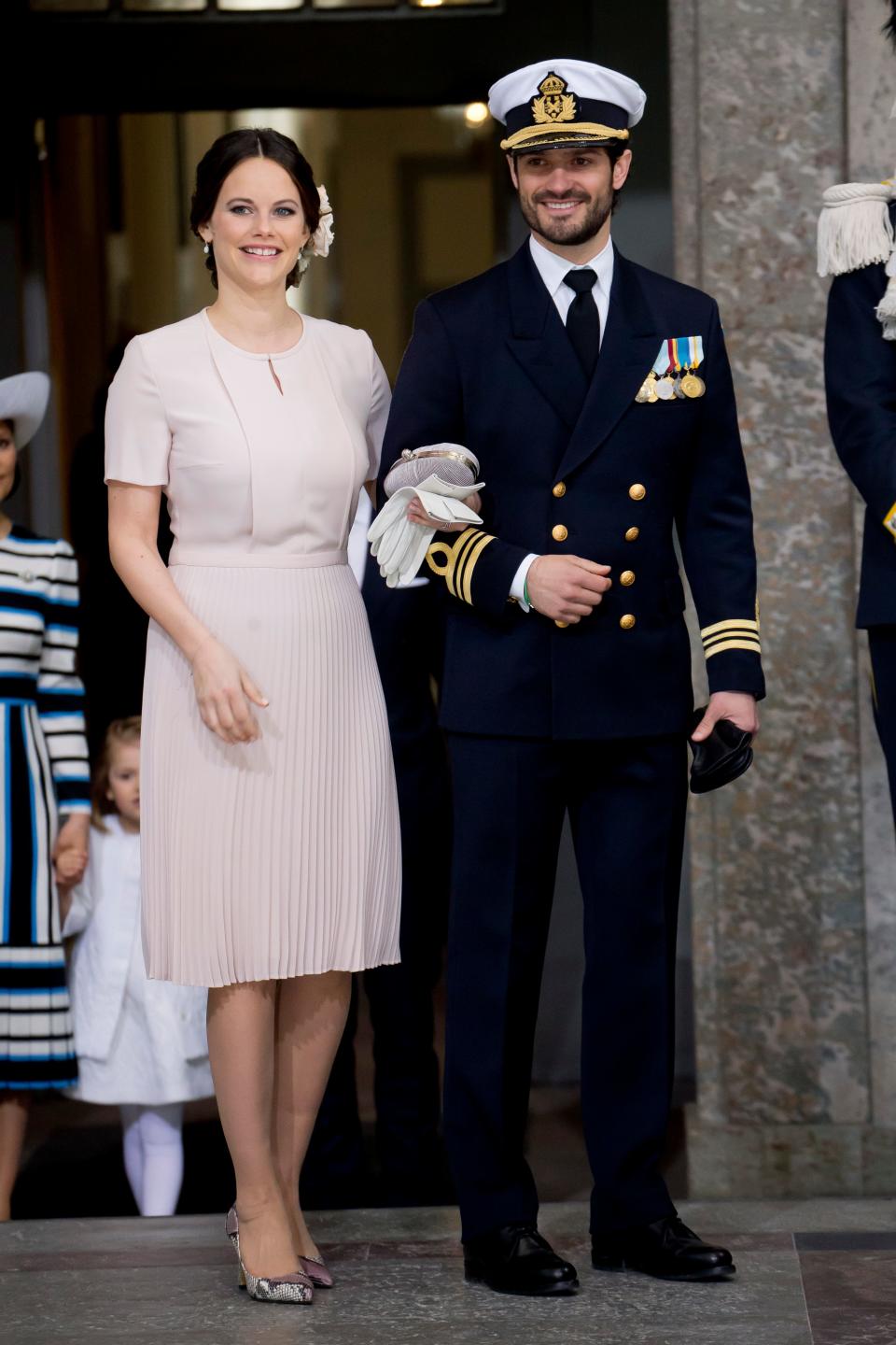 Princess Sofia of Sweden wearing a pink dress