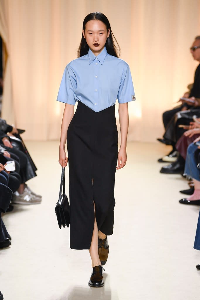 A model walking in the Bally RTW Fall 2024 show. WWD via Getty Images