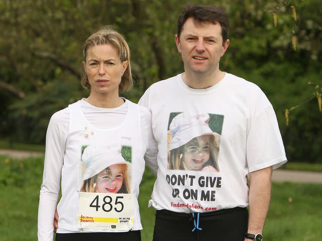 <p>Dominic Lipinski - WPA Pool/Getty</p> Kate McCann and Gerry McCann before the start of the 'Miles for Missing People' charity run on April 2, 2011 in London, England.