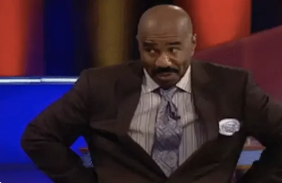 Steve Harvey giggling