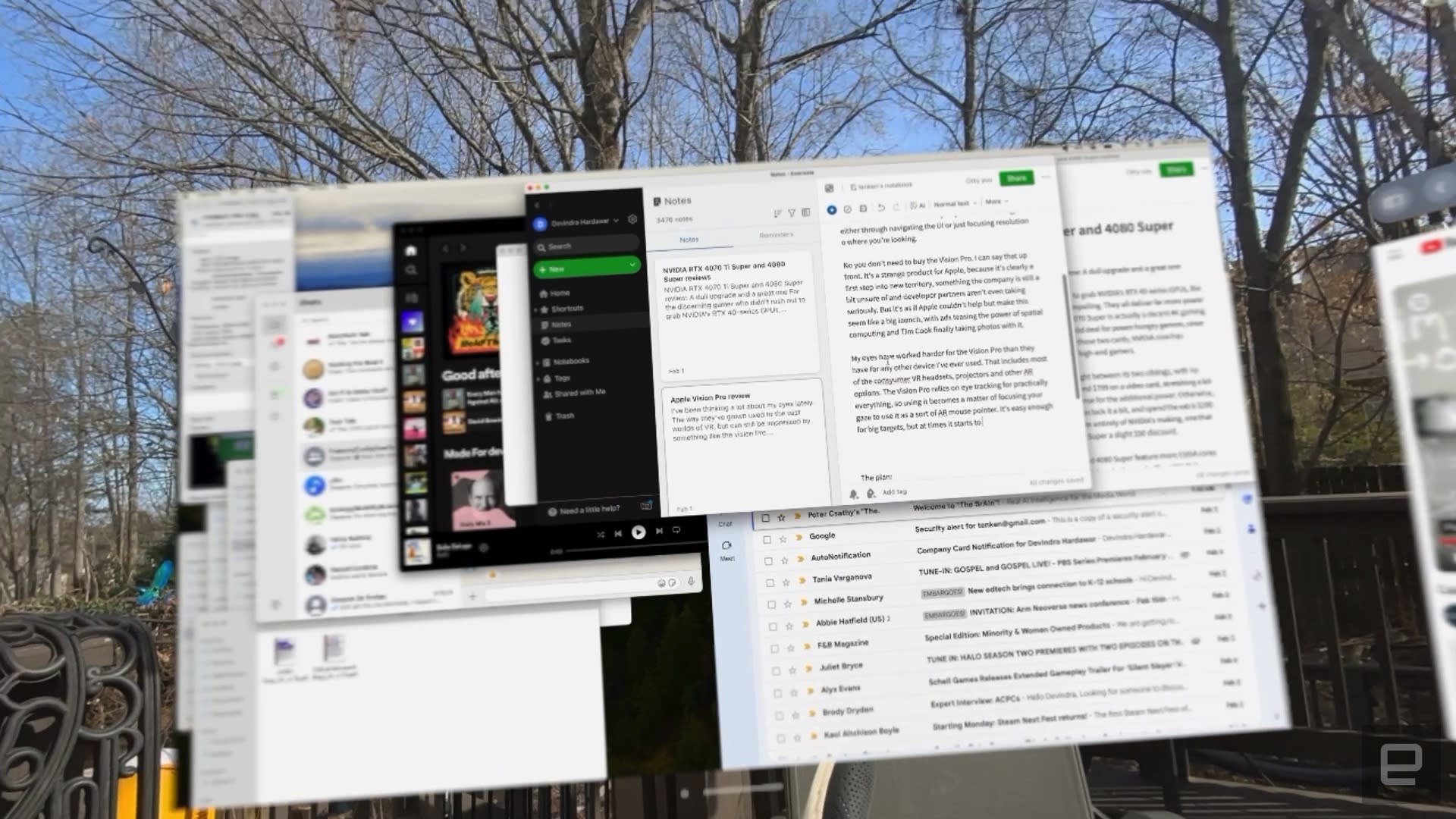 Mac desktop in Vision Pro