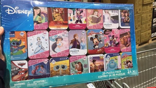 好市多近期推出的「迪士尼鐵盒拼圖」掀起搶購潮。（圖／翻攝自臉書社團《COSTCO好市多　商品消費心得分享區》）