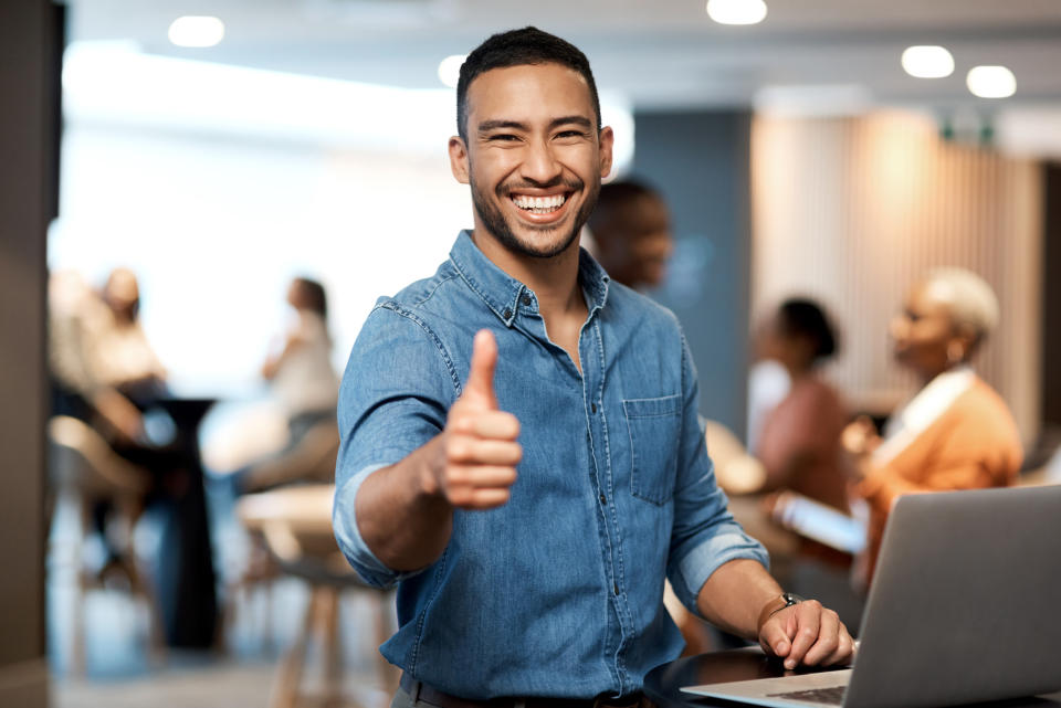 A man giving a thumbs up