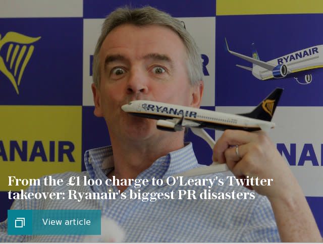 From the £1 loo charge to O'Leary's Twitter takeover: Ryanair's biggest PR disasters